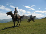 В высокогорном конном походе к подножию Эльбруса. Северный Кавказ.