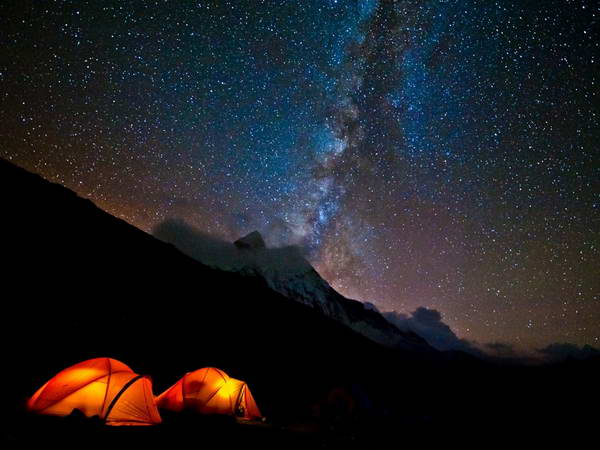 Грузия. Ночевка в палатках под прекрасным звездным небом на Кавказе