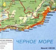 Карта Крыма. ЮБК: Фрагмент4